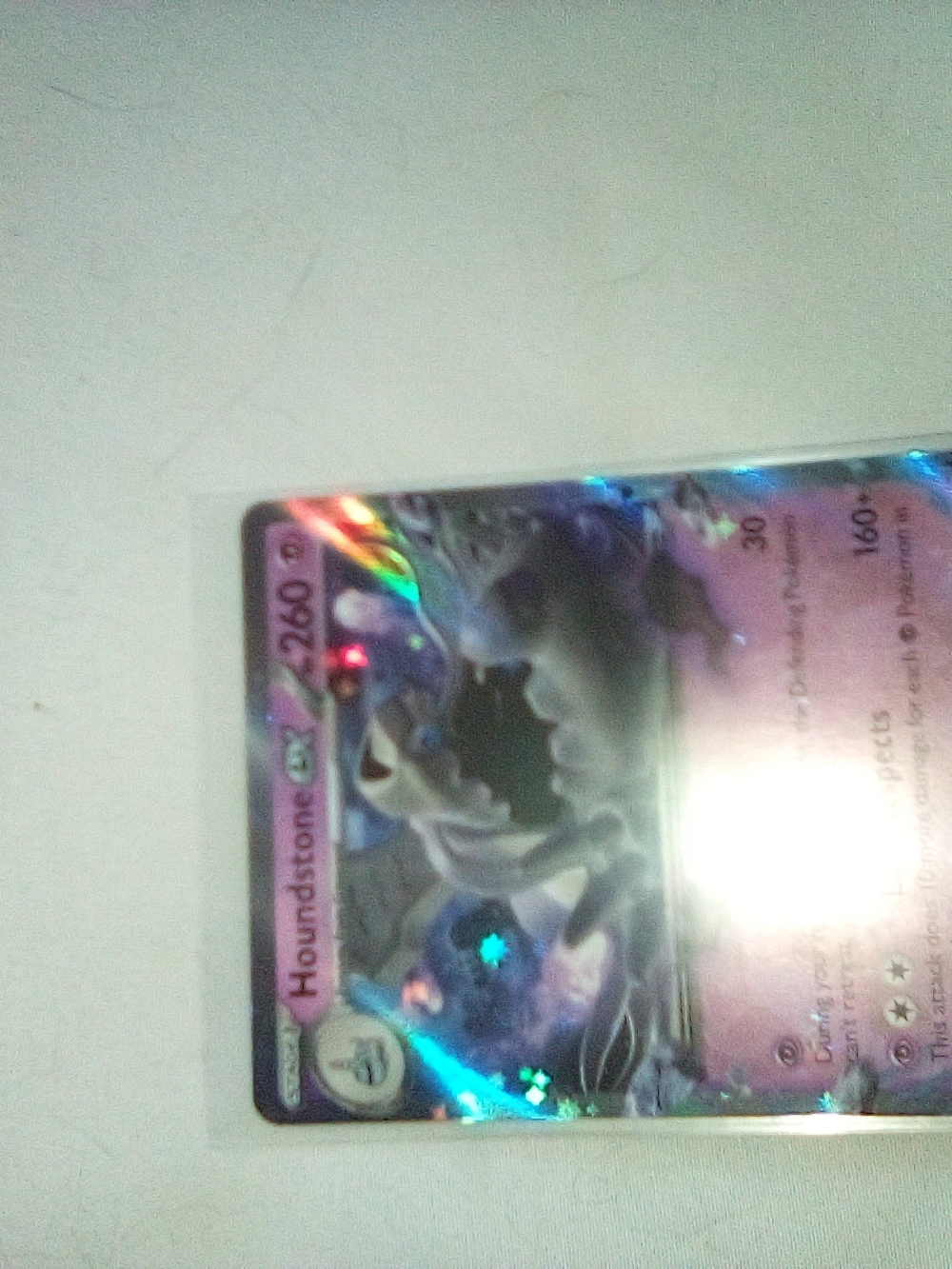 Pokemon Houndstone GX Holographic Card - Purple, Blue, Black
